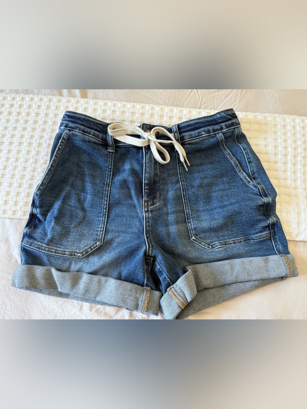 Judy blue denim drawstring shorts